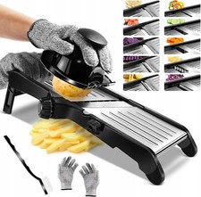 Gemüsehobel Mandoline Edelstahl Gemüseschneider Reibe für Gemüse Verstellbar DE