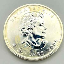 1x Oz Silber 999 Maple Leaf 2009 Canada 31,1 g 5 Dollar Elizabeth II #669-675