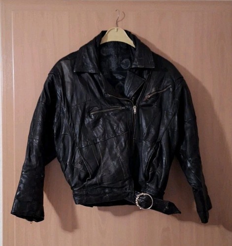 Flickenlederjacke 80er jahre - flickenlederjacke,
