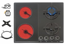 Phönix PE-603ET kombi Gaskochfeld  Glaskeramik Gaskocher 4 Zonen Kochfeld