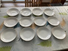 Scherzer 12 tiefe Teller Suppenteller weiß Goldrand Vintage 70er/80er Jahre