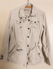 Damenjacke, Marke "Soquesto", Größe 38 / M, Polyester, weiss mit Gürtel