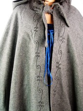 Umhang Mittelalterumhang Wollumhang Umhang zum Binden Umhang mit Stickerei