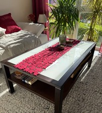 Couchtisch holz mit Milchglasscheibe,Marke Hülsta, L120/B70/H40,guter Zustand 1