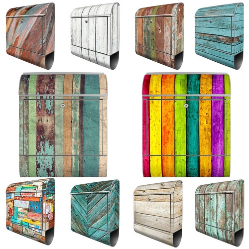 Design briefkasten holz bunt - design,