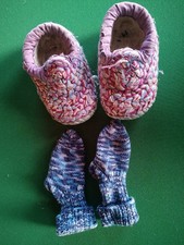 Kinder Hexenschuhe Handgemacht  Selbst gestrickte Socken Gebraucht Vintage