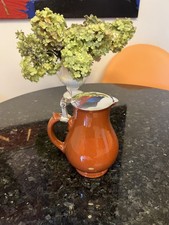 Glas Karaffe 835 Silber Deckel Decanter mit Schliff Krug Kanne antik alt 1870