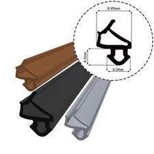 S-1127 Fensterdichtung EPDM Fenster Dichtung VEKA Schwarz Grau Braun 