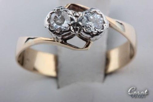Diamantring antik gelb gold - diamantring,