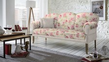Ostfriesensofa Norderney mit Stoff Trondheim Blume / Abgesetzt List 140 - 194 cm