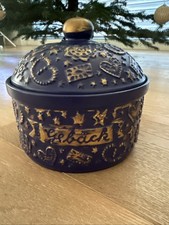 Keksdose aus Ton blau mit