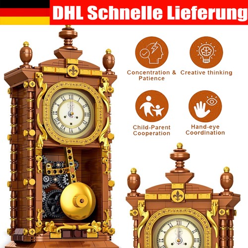 Retro pendeluhr klemmbausteine - retro,
