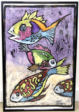 Bunte Fische Expressionismus 40x60cm Unikat!