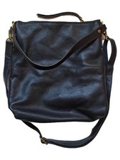 Fossil Henkeltasche Damen Leder Schwarz Casual Umhängetasche Reißverschluss