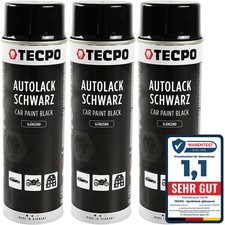 LACKSPRAY SCHWARZ GLÄNZEND 3x500ml AUTOLACK RALLYSCHWARZ SPRÜH-LACK FARBSPRAY