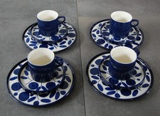 Melitta Stockholm Kobaltblüte 4 Kaffeegedecke, Tasse + UT + Teller