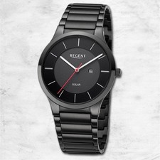 Regent Herren Solaruhr Analog Metallarmband schwarz UR1154105