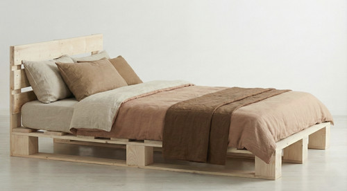 Palettenbett aus holz holzbett - palettenbett,