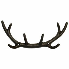 Hirschgeweih Wandhaken Haken GARDEROBE Gusseisen Antik-schwarz-braun Landhaus