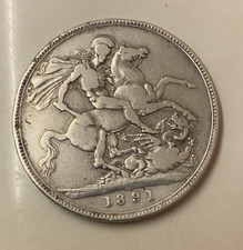 1891 Queen Victoria Jubilee Head .925 Silber UK Crown Münze