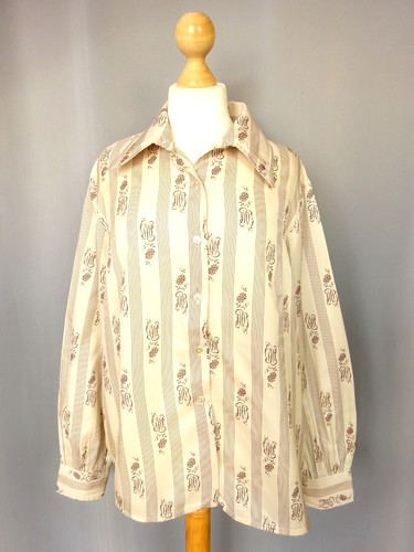 Vintage satin bluse gerader - satin,