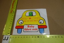 Alter Aufkleber VerkehrsSicherheit Kind BABY im Auto dabei BABYMARKT
