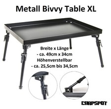 Bivvy Table XL 49cm x 34cm Bivy Zelt Camping Tisch Angel Carp Karpfen Black