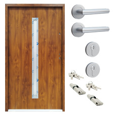 Ausstellungstür #KJ03 Nebeneingangstür ATU68 mit Zarge DIN Rechts 110x207 cm