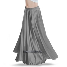 TMS Grauer Satin-Vollkreisrock