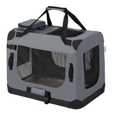 Hundetransportbox Hundebox faltbar Autotransportbox M Dunkelgrau B-WARE