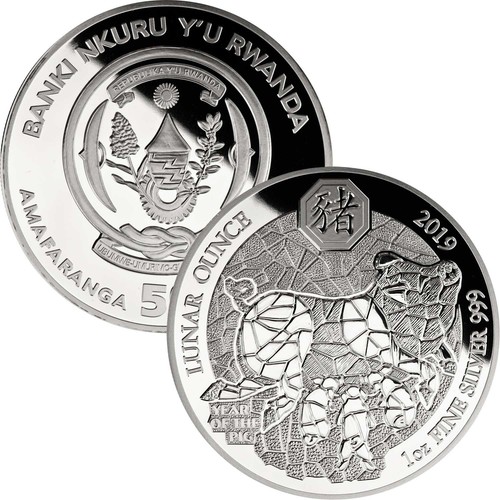 Francs ruanda 2019 1 unze - 50,