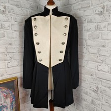 Future Ozbek Jacke Frack Zirkus Pirat 80er Metallknöpfe Kurzmantel Longblazer