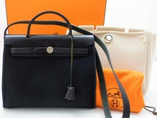 HERMES HERBAG CABAS PM TASCHE TOILE H HENKELTASCHE HAND BAG SCHULTERTASCHE KELLY