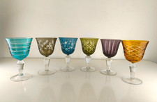 Weingläser Polspotten Cutting Mundgeblasen Überfang Bunt Set 6er Amesterdam