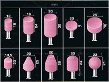 10 x Edelkorund Schleifstifte Schleifsteine Ø 12 - 25 mm,  Schaft 6 mm