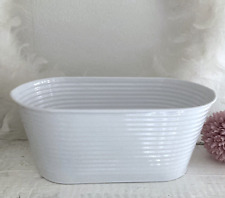 Jardiniere Übertopf Blumenkübel  Schale Metall Weiß
