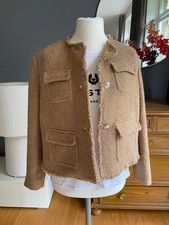 Mango Tweed Blazer, Jacke, XL, Caramel Braun, Neu