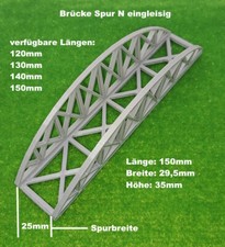 Brücke Spur N 4 Längen 1 gleisig - 3 tlg. Bausatz  -  3D Druck PLA 4 Farben (5)