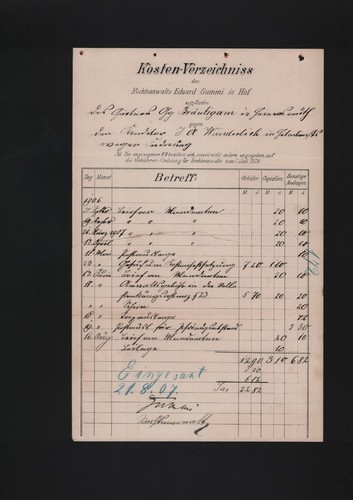 Hof rechnung 1907 eduard - hof,,