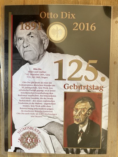 Numisblatt 2016 otto dix - otto,