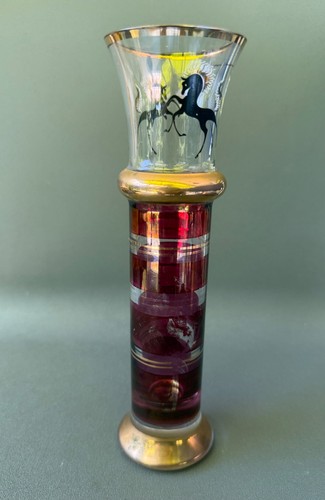 Glas vase rotbeize - vase, pferd