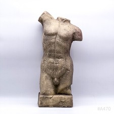Gartenfigur Skulptur männlicher Torso aus Steinguss im Antik-Stil | 17x14x50cm