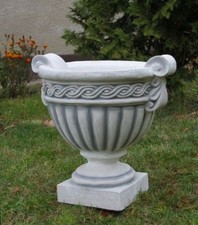 Pflanzamphore, Pflanzkübel, Amphore, Steinguss, 42 cm Blumenschale, Gartendeko