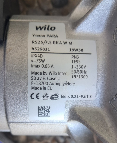 Wilo yonos para rs25 rka - wilo, w