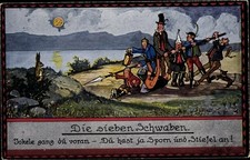 Künstler Ak Die sieben