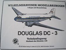 Douglas DC-3 DC3 Flugzeug Wilhelmshavener Modellbaubogen Kartonmodel Bastelbogen
