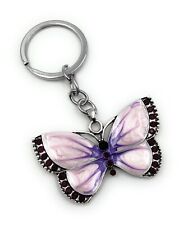 Schlüsselanhänger Schmetterling lila Tagfalter Strass silber  Anhänger Keychain