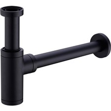 Keymark Design Siphon extra lang 200mm Messing Schwarz Matt