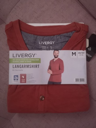 Livergy langarmshirt rot m - langarmshirt,