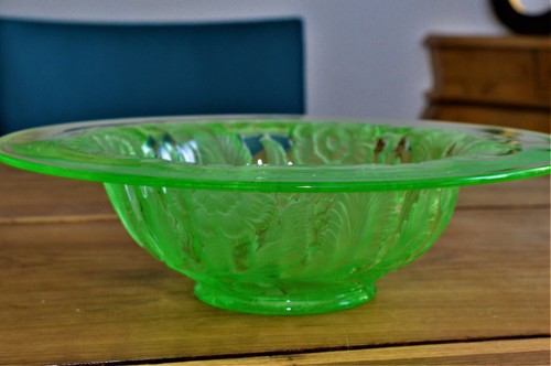 Alte grüne uran glas schale - grÜne,